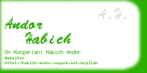 andor habich business card